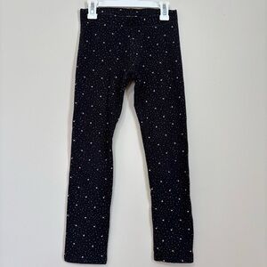 H&M Big Girls Black Organic Cotton Fleece Stretch Pull On Legging 9-10Y